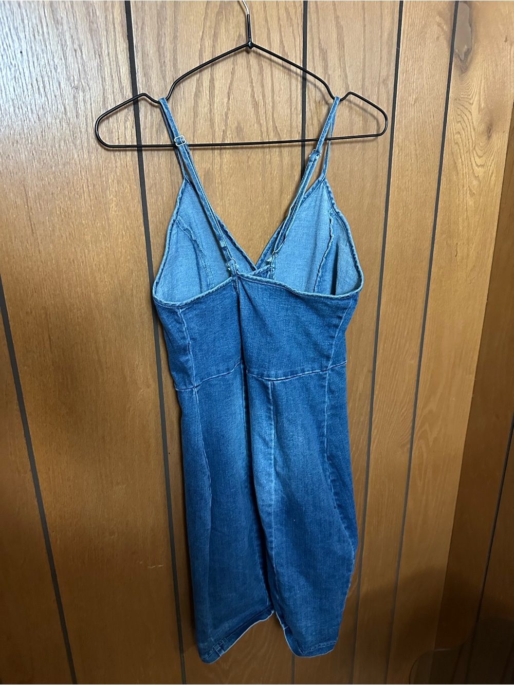 Active USA Blue Denim Mini Slip Dress with V-Neck - Picture 4 of 4